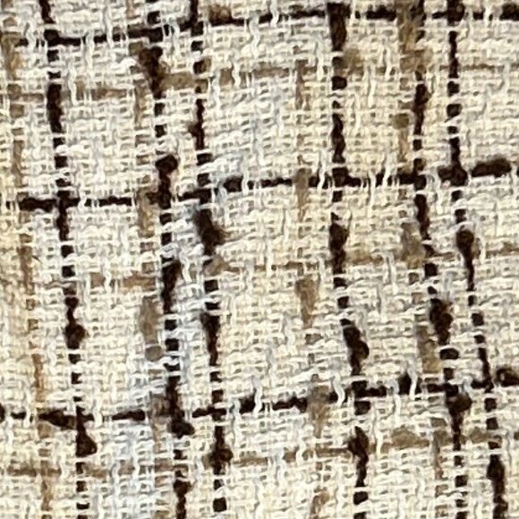 Neutral Plaid Tweed Blazer SZ XL Capsule Wardrobe Academia Career Preppy Timeles - Picture 6 of 8